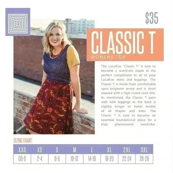 Lularoe XXS aqua floral with stripe Classic Y. NWT. Great T for Summer! - Picture 5 of 7